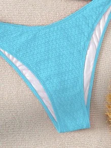 Swim Mod 2 Pezzi set bikini da donna con top alla halter e colore unito per l'estate e la spiaggia