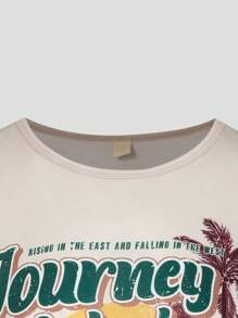 SHEIN Camiseta de manga corta con gráfico de coche retro para niñas, dulce y picante, campamento de verano