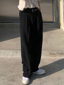 DAZY Solid Office Trousers For Spring - Black - View 5