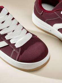 CUCCOO EASI 女士休闲百搭时尚运动鞋女鞋运动鞋春季鞋复活节休闲鞋返校鞋 - 酒紅色 - 查看 7