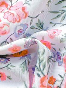 Swim Mod Women's Fresh Ditsy Floral Pink Countryside Style Bikini Set For Summer Beach Vacation - Yellow - View 6