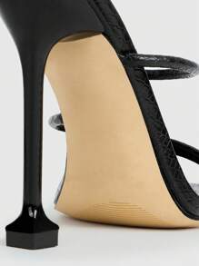 CUCCOO SZL 女士简约细高跟人字拖凉鞋，时尚夏季高跟凉鞋，夏季毕业高跟鞋，舞会高跟鞋，度假鞋，夏季促销，返校鞋，大学生鞋，派对坏人，时尚别致，华丽风格，万圣节，圣诞节，迪斯科派对，性感，夜晚外出，秋季 - 黑色 - 查看 8