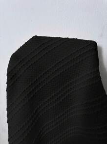 SHEIN LUNE 杏色纹理材质挂脖式女式休闲背心 - 黑色 - 查看 7