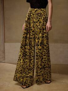 MOTF PREMIUM Weite Hose mit Allover-Muster