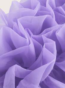 Aveloria Ruffle Trim Mesh Overlay Top Holiday Party Clothes Cute Funny Shirts  Elegant Fashionable Style For Summer Spring Fall Autumn - Purple - View 4