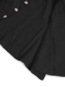 SHEIN Unity Plus Size Women's Double-Breasted Puff Sleeve Elegant Blazer Graduation,Back To School,Teacher Outfits For Women Fall Cloth For Women Autumn - Black - View 4