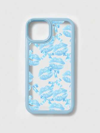 Fairycore 1 pieza Funda de teléfono con patrón de labios, compatible con iPhone 11 12 13 14 15 Pro Max 16