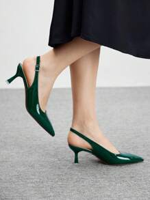 CUCCOO BIZCHIC Women's Classic Red High Heels For Christmas - Dark Green - View 5