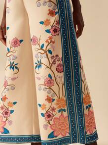 CAJUNI 女士波西米亚风热带花卉印花度假休闲无袖阔腿连体裤 - 彩色 - 查看 6