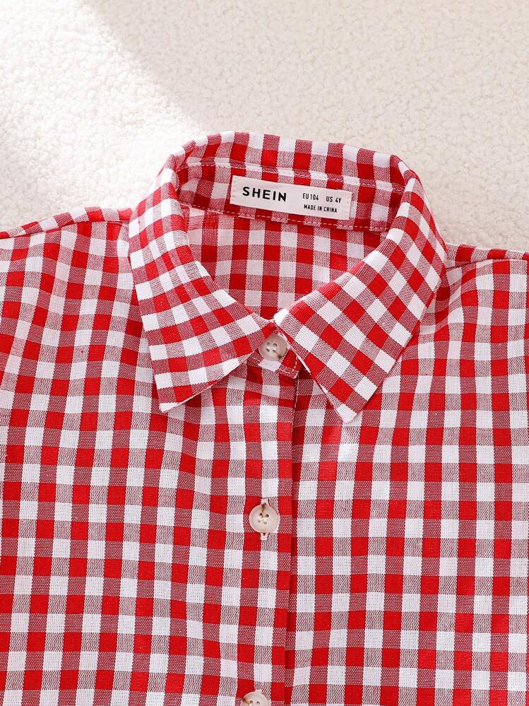 SHEIN Camisa informal de niña con combinación de rayas tejidas - Multicolor - Añade 3