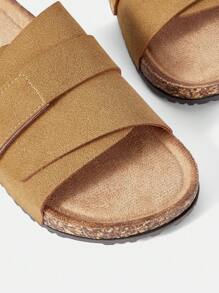 Styleloop Women's Casual Flat Slide Sandals - Camel - View 5