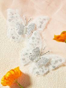 SHEIN Sequin Embellished Butterfly Silicone Self-Adhesive Reusable Nipple Cover, Suitable For Music Festivals