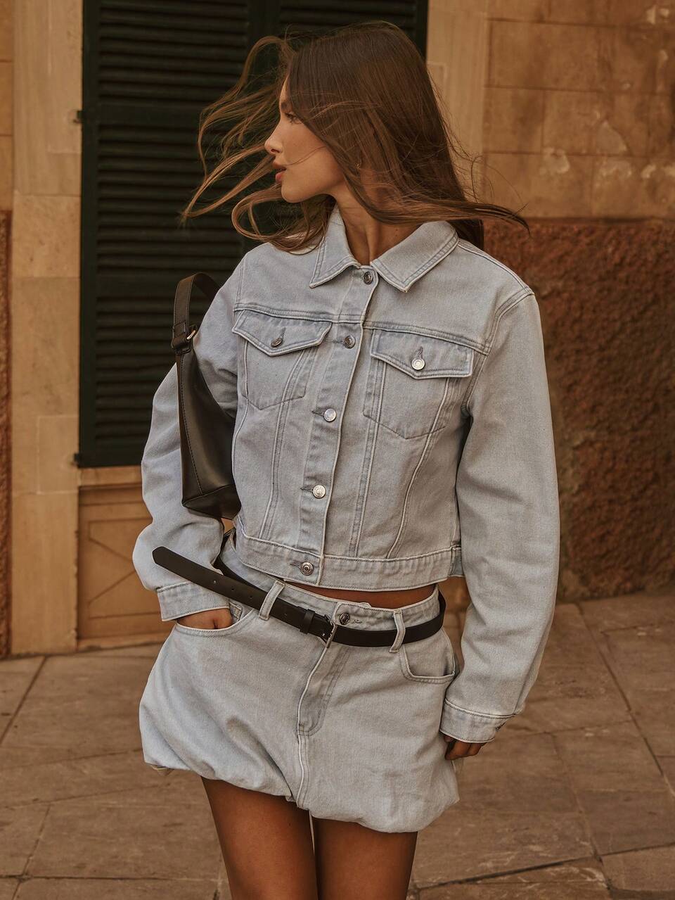 Mid Length Slim Fit Long Sleeve Denim Trucker Jacket Only Spring Summer Cute Vacation 90's Y2k Al Fresco Concert Chic