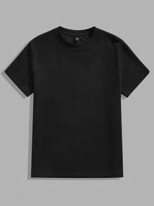 Manfinity VCAY 2 件装男士休闲提花罗纹纯色修身短袖 T 恤 - 彩色 - 查看 3