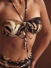 MOTF PREMIUM Bikini con stampa all over e collo alto