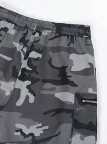 Manfinity EMRG 男士夏季休闲迷彩印花工装短裤 男士迷彩短裤