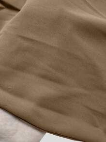 Sweetra 女性時尚純色交叉設計寬鬆長褲 - 卡其色 - 查看 7