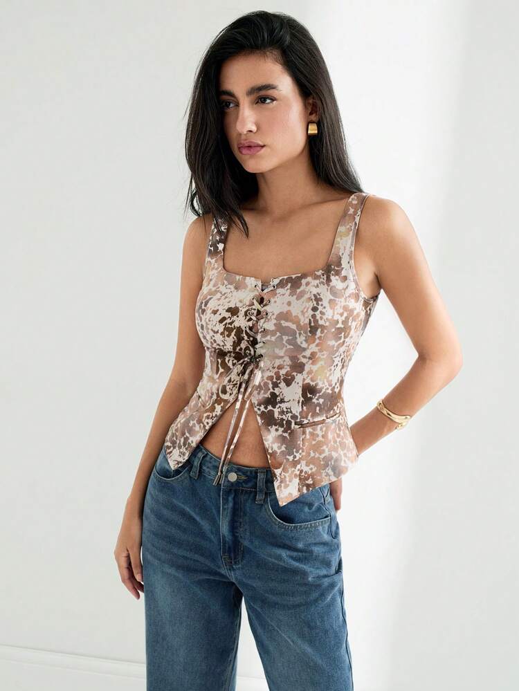 SHEIN Maija 2025 New Spring/Summer Casual Fashionable Comfortable Sleeveless Top For Women
