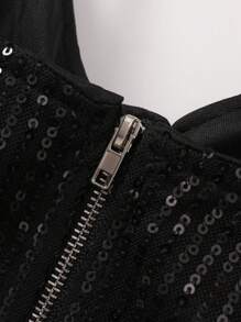 Women's Fashionable Sexy Sequin Sleeveless Cropped Camisole