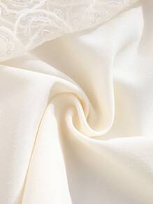 年轻女孩优雅蕾丝亮片网眼派对礼服，适合派对和聚会 - 杏色 - 查看 7