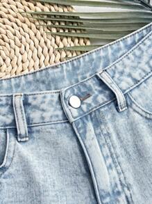 Soleia 女士蓝色牛仔低腰破洞短裤 女士沙滩装 夏季女士夏季装 短裤 狂欢装 节日西部波西米亚风 女士牛仔短裤 女士牛仔短裤 短裤 夏季短裤 女士牛仔短裤 短靴短裤 高腰短裤 女士牛仔短裤