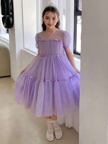 DAZY 青少年女孩派对礼服、秋季服装、返校服装 - 淡紫色 - 查看 5