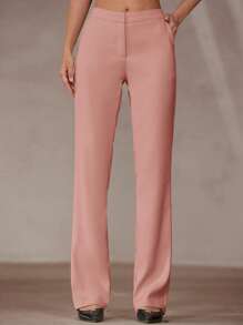 Aveloria Modichic Sexy Young Lady's Low-Rise Wide-Leg Suit Pants, Style - Watermelon Pink - View 5