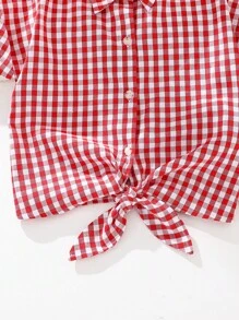 Camicia casual a righe intrecciata per ragazza giovane