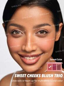 SHEGLAM Paleta De Rubores En Polvo De 3 Colores Sunset Cruise De Sweet Cheeks Blush Trio No Se Desvanece, Multiusos, No Grasoso, Con Brillo, Ligero, Aterciopelado Y Suave, Colorete , Navidad, Invierno, Rosa, MarróN, Morado, Rosa Blush GraduacióN CumpleañOs Vacaciones Verano OtoñO Y2K Elegante Moda Mujeres Maquillaje CosméTico Fiesta Playa Viaje Camping Aire Libre Escuela Campus ExcursióN Festivales DecoracióN Regalo Presente Rosa Chica Cosplay Mejor Color Encanto Vibra