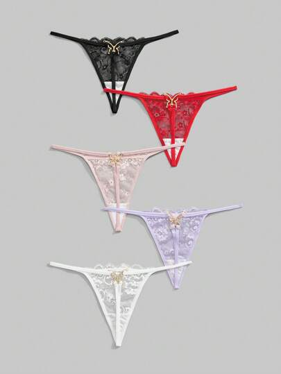 Fairycore 5 Stücke/Set Sexy Schmetterling Metalldekor Spitzen String