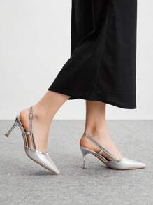 CUCCOO BIZCHIC Sandalias de tacón alto elegantes y de moda con decoración de rhinestones