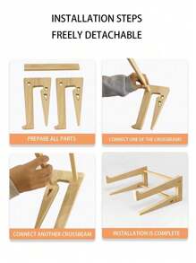 1 件木制笔记本电脑支架，升高游戏笔记本电脑支架，升高电脑桌面冷却底座返回学校 - 卡其色 - 查看 5