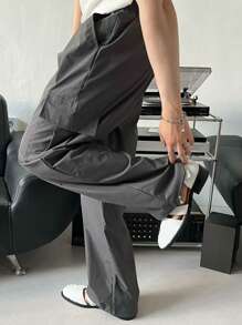 DAZY Plain Gray Men's Cargo Pants, Spring Men Joggers - Grey - View 7