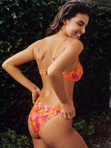 Swim Mod Women's 2pcs/Set Swimwear Bikini Set With Adjustable Shoulder Strap & Random Pattern, Suitable For Summer Beach Vacation - Multicolor - View 2