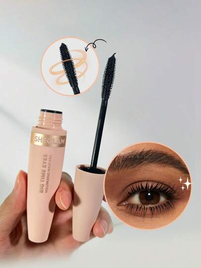 ماسكارا Big Time Eyes Volumizing Mascara تعمل على تكثيف الرموش بدون تلطيخ، سهلة الإزالة، سريعة الجفاف، تدوم طويلاً، كثافة عالية، ماسكارا Big Eyes Lash Lift Mascara علامة تجارية جمال مكياج مستحضرات تجميل للنساء الفتيات مثالي لفصل الخريف الشتاء مثالي ل- Y2K أزياء أنيقة هدية حفلة جاهز أفضل لون