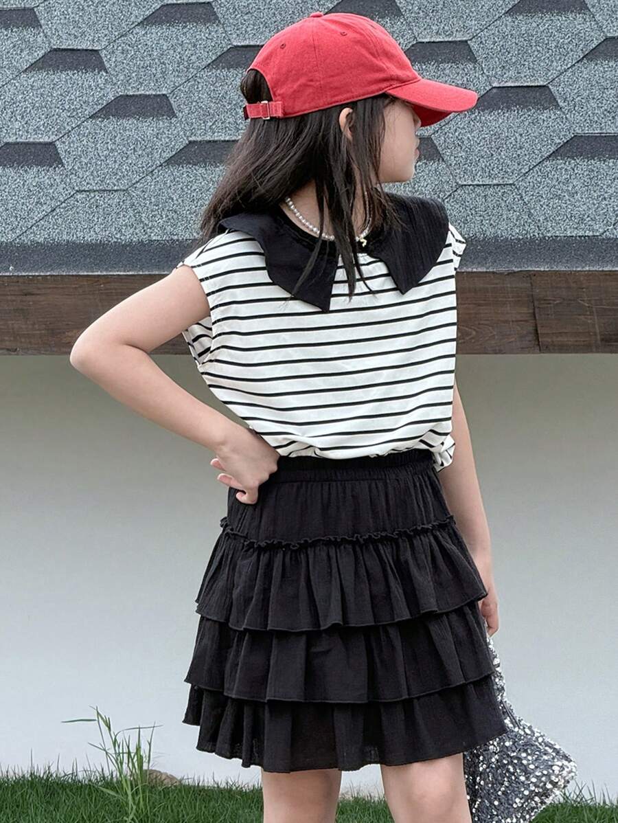 DAZY 2pcs Tween Girl Autumn Outfit,Back To School Clothes - Black - View 1