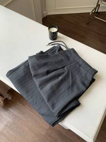 Dazy Plus Trekkoord Taille Losse Gestreepte Casual Lange Broek, Alle Seizoenen