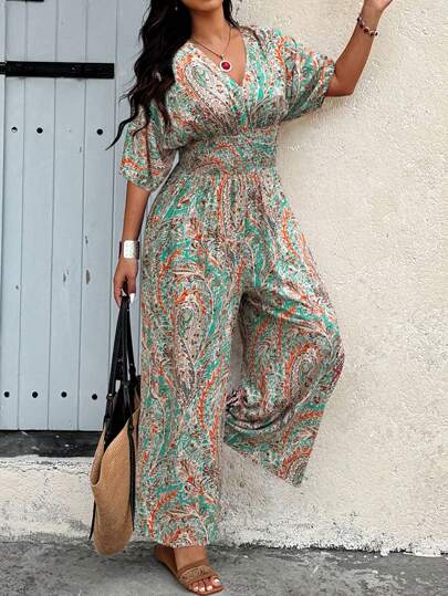 SHEIN LUNE Plus Size Jumpsuit, Minimalist Fashion, Suitable For Summer