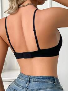 Sexy Backless Wireless Seamless Bra, Bridal Lingerie With Convertible Straps - Black - View 4