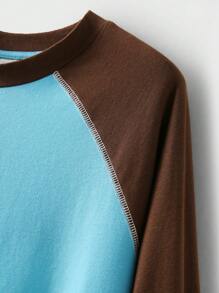 JNSQ Nouveaux sweats à capuche décontractés à manches longues pour enfants, pulls blocs de couleurs à col rond avec imprimé graphique de lettres pour enfants