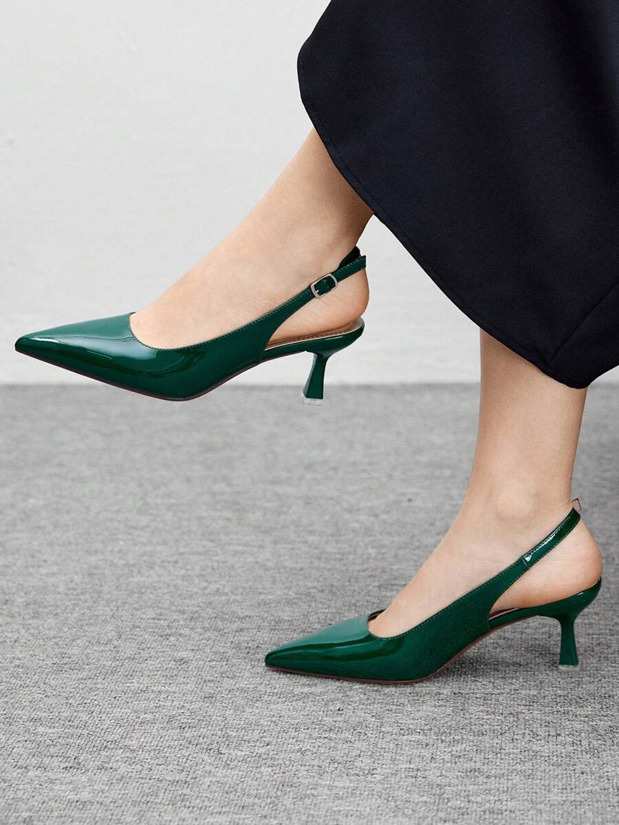 CUCCOO BIZCHIC Women's Classic Red High Heels For Christmas - Dark Green - View 1