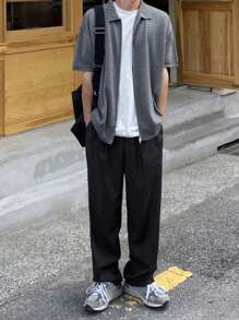 DAZY Solid Office Trousers For Spring - Black - View 3