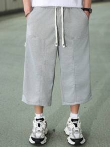 Manfinity Hypemode Pantalón deportivo casual y suelto para hombres con diseño de cintura con cordón