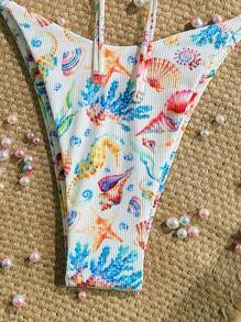 Swim Mod All-Over Print Bikini Swimwear Set For Vacation & Beach - Multicolor - View 4