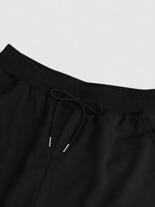 Manfinity Homme Men's Ins Fashion Casual Sports Style Multi-Color Stitching English Letters Printed Sleeveless Top And Drawstring Shorts Set, Stitching Design Top Men's Shorts Set, Comfortable Fabric And Excellent Workmanship Suitable For Daily Wear, Going Out, Meeting Friends, Going To School, Sports And Leisure. Can Be Used As A Gift For Father, Boyfriend, Husband, Son - Multicolor - View 4