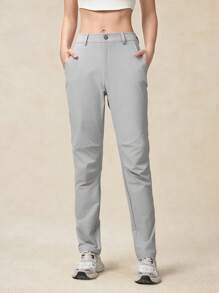 OutZeal 弹力防水修身徒步裤，女款，多口袋，防撕裂尼龙材质，弹簧设计 - 淺灰色 - 查看 8