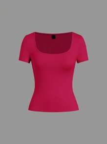 SHEIN EZwear 4 件装女士休闲简约纯色针织 T 恤 - 彩色 - 查看 5