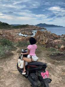 Rina Fox Simple & Fashionable Pink Cropped T-Shirt, Suitable For Summer - Pink - View 3