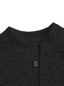 SHEIN Unity Plus Size Women's Double-Breasted Puff Sleeve Elegant Blazer Graduation,Back To School,Teacher Outfits For Women Fall Cloth For Women Autumn - Black - View 6