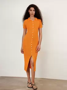 Maija 2025 Lato Nowa Damska Letnia Sukienka, Teksturowana Dzianina Otwarty Przód Impreza, Gość Weselny, Festiwal, Brunch Elegancki Strój, Sukienka Plażowa - Żółty - Zobacz 4